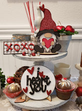 Load image into Gallery viewer, Gnome, I "Heart" You Valentine Tiered Tray Kit