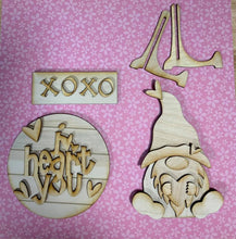 Load image into Gallery viewer, Gnome, I "Heart" You Valentine Tiered Tray Kit