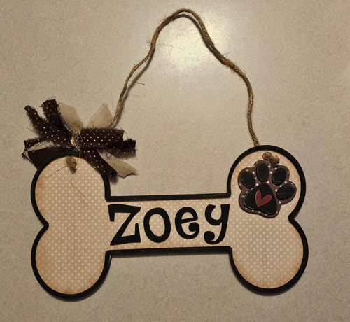 Personalized Dog Bone crate sign
