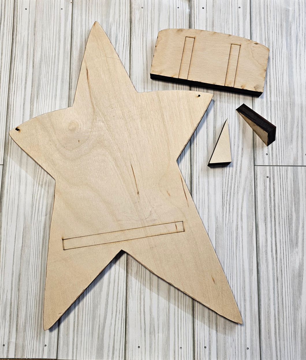 Primitive Star with shelf, wall hanger