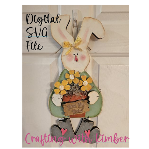 Bless My Blooms Bunny Door Hanger **DIGITAL SVG FILe**