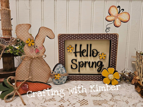 Hello Spring Chunky Wonky Bunny set