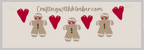 Wonky Gingerbread and Heart Garland/ ornament set