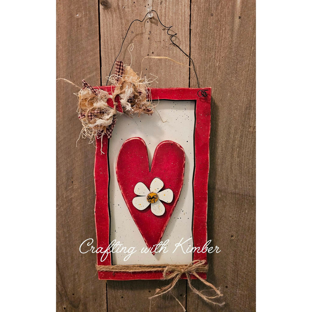 Chunky Wonky Framed Heart and flower