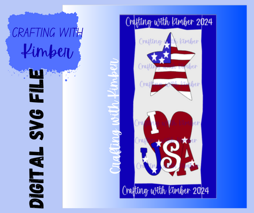 I Heart USA Porch Hanger *Digital SVG file* Patriotic