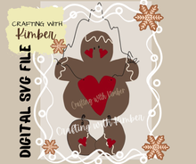 Load image into Gallery viewer, Chubby Gingerbread hanger with dangly legs and heart *Digital SVG FILE**