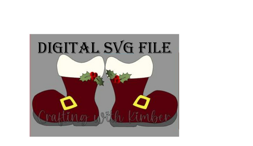 Chunky Wonky Santa Boots and Hat Digital SVG file