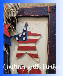 Patriotic "I Love USA"  Porch Hanger- Wonky Style