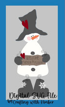 Load image into Gallery viewer, Welcome Friends and Flakes Wonky Snowman with dangly legs **Digital SVG file**