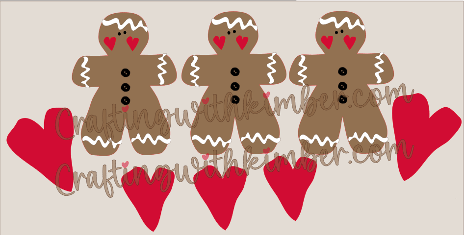Chunky Wonky Standing Gingerbread and Heart scatter set