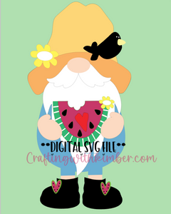 12" Summer Watermelon Gnome Digital SVG file  for interchangeable gnome **And Basic Gnome set**