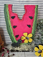 Load image into Gallery viewer, Chunky Wonky Watermelon shelf sitter set with ant and chunky flowers