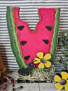 Chunky Wonky Watermelon shelf sitter set with ant and chunky flowers