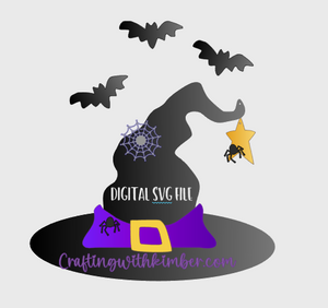 Wonky, Batty, Witchy Hat Digital SVG file