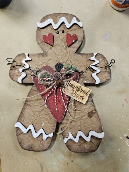 Chunky Wonky Gingerbread man with heart *Digital SVG file*