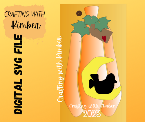 Wonky Pumpkin Door Hanger **Digital SVG file**  With Moon and Crow