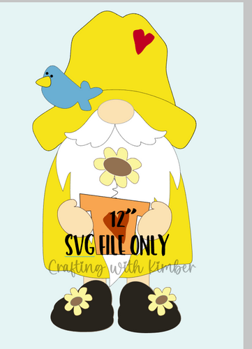 DIGITAL SVG FILE 12 in Spring Gnome Raincoat outfit AND  interchangeable gnome