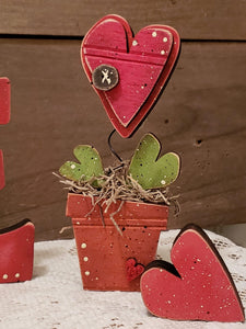 Chunky LOVE with Heart Flower pots