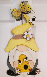 Gnome Door Hanger  Beehive Summer kit with interchangeable hat and seasonal pieces