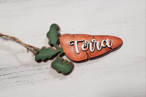 Personalized Carrot Easter Basket tags