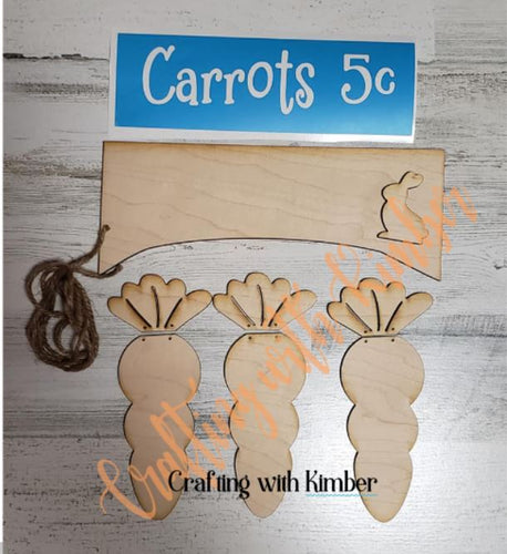 Carrots for sale 5c Spring decor kit