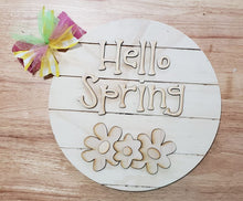 Load image into Gallery viewer, Hello Spring shiplap sign/Door Hanger Kit