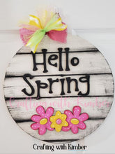 Load image into Gallery viewer, Hello Spring shiplap sign/Door Hanger Kit