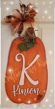 Load image into Gallery viewer, Pumpkin with Initial and name, Door Hanger  kit