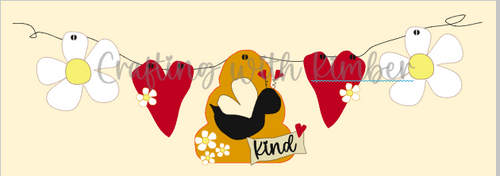 Digital SVG file Wonky Beehive/Heart/Flower Banner-